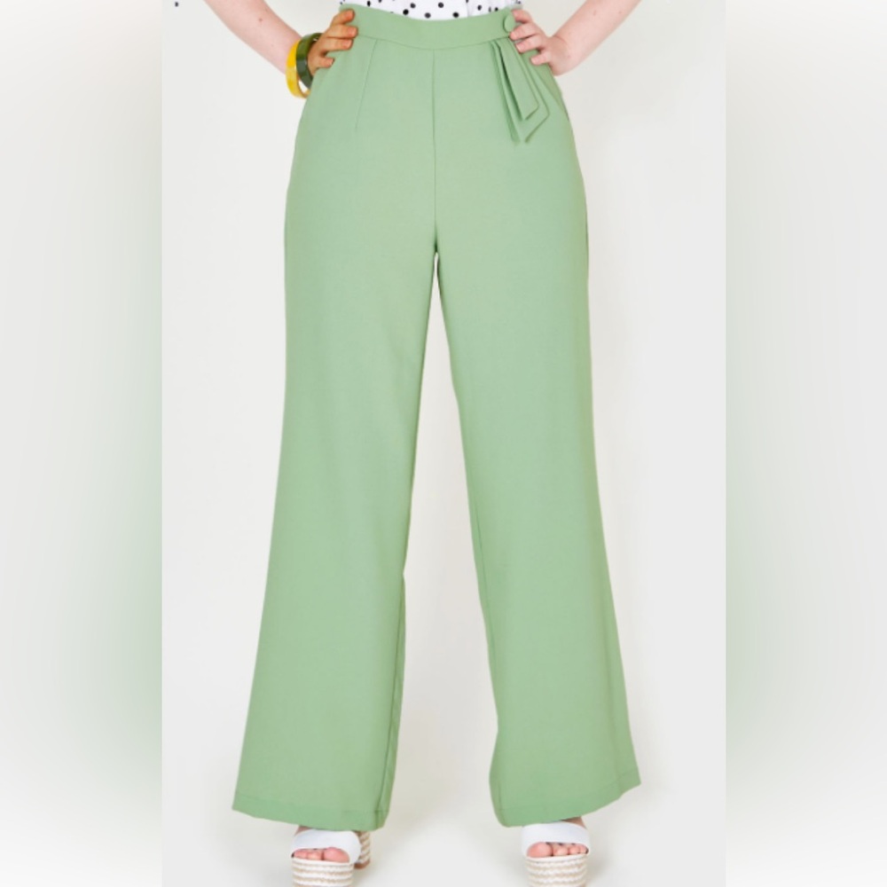 Voodoo Vixen Pastel Green Wide Legged Pants